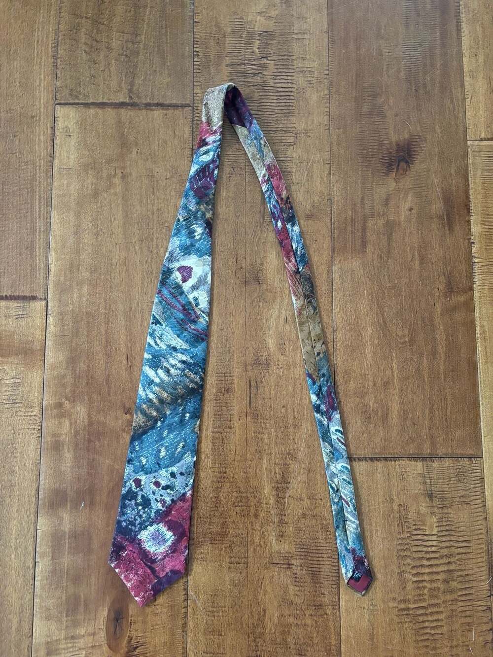 Ted Lapidus 100% Silk Abstract Patterned Necktie